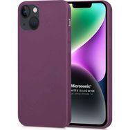 Microsonic Apple iPhone 14 Mat Mor Silikon Cep Telefonu Kılıfı