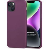 Microsonic Apple iPhone 14 Mat Mor Silikon Cep Telefonu Kılıfı
