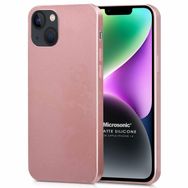 Microsonic Apple iPhone 14 Mat Rose Gold Silikon Cep Telefonu Kılıfı