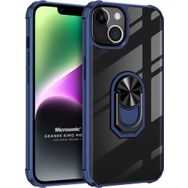 Microsonic Apple iPhone 14 Plus Grande Clear Ring Holder Lacivert Cep Telefonu Kılıfı