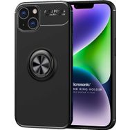 Microsonic Apple iPhone 14 Plus Kickstand Ring Holder Siyah Cep Telefonu Kılıfı