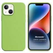 Microsonic Apple iPhone 14 Plus Liquid Lansman Silikon Açık Yeşil Cep Telefonu Kılıfı