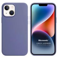 Microsonic Apple iPhone 14 Plus Liquid Lansman Silikon Lavanta Grisi Cep Telefonu Kılıfı