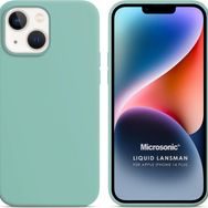 Microsonic Apple iPhone 14 Plus Liquid Lansman Silikon Su Yeşili Cep Telefonu Kılıfı