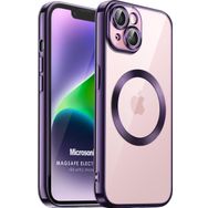 Microsonic Apple iPhone 14 Plus MagSafe Luxury Electroplate Mor Cep Telefonu Kılıfı