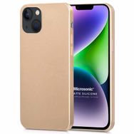 Microsonic Apple iPhone 14 Plus Mat Gold Silikon Cep Telefonu Kılıfı