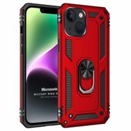 Microsonic Apple iPhone 14 Plus Military Ring Holder Kırmızı Cep Telefonu Kılıfı