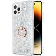Microsonic Apple iPhone 14 Pro Glitter Liquid Holder Gümüş Cep Telefonu Kılıfı