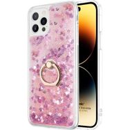 Microsonic Apple iPhone 14 Pro Glitter Liquid Holder Pembe Cep Telefonu Kılıfı