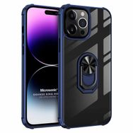 Microsonic Apple iPhone 14 Pro Grande Clear Ring Holder Lacivert Cep Telefonu Kılıfı