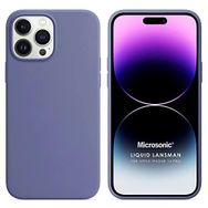 Microsonic Apple iPhone 14 Pro Liquid Lansman Silikon Lavanta Grisi Cep Telefonu Kılıfı