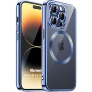 Microsonic Apple iPhone 14 Pro MagSafe Luxury Electroplate Mavi Cep Telefonu Kılıfı