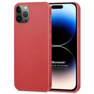 Microsonic Apple iPhone 14 Pro Matte Silicone Kırmızı Cep Telefonu Kılıfı
