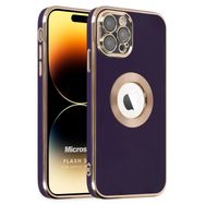Microsonic Apple iPhone 14 Pro Max Flash Stamp Koyu Mor Cep Telefonu Kılıfı