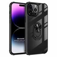 Microsonic Apple iPhone 14 Pro Max Grande Clear Ring Holder Siyah Cep Telefonu Kılıfı