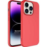 Microsonic Apple iPhone 14 Pro Max Groovy Soft Kırmızı Cep Telefonu Kılıfı
