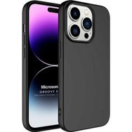 Microsonic Apple iPhone 14 Pro Max Groovy Soft Siyah Cep Telefonu Kılıfı