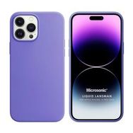 Microsonic Apple iPhone 14 Pro Max Liquid Lansman Silikon Lila Cep Telefonu Kılıfı