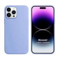 Microsonic Apple iPhone 14 Pro Max Liquid Lansman Silikon Mavi Cep Telefonu Kılıfı