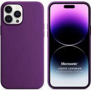 Microsonic Apple iPhone 14 Pro Max Liquid Lansman Silikon Mor Cep Telefonu Kılıfı