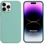 Microsonic Apple iPhone 14 Pro Max Liquid Lansman Silikon Su Yeşili Cep Telefonu Kılıfı