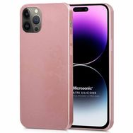 Microsonic Apple iPhone 14 Pro Max Mat Rose Gold Silikon Cep Telefonu Kılıfı