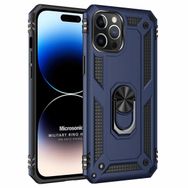 Microsonic Apple iPhone 14 Pro Max Military Ring Holder Lacivert Cep Telefonu Kılıfı