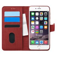 Microsonic Apple iPhone 6 Plus Fabric Book Wallet Kırmızı Cep Telefonu Kılıfı