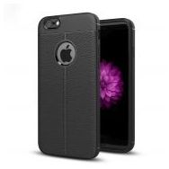 Microsonic Apple iPhone 6s Deri Dokulu Silikon Siyah Kılıf