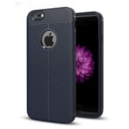 Microsonic Apple iPhone 6s Plus Deri Dokulu Lacivert Silikon Kılıf
