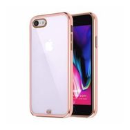 Microsonic Apple iPhone 7 Laser Plated Soft Pembe Cep Telefonu Kılıfı