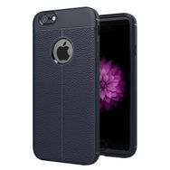 Microsonic Apple iPhone 8 Deri Dokulu Lacivert Silikon Kılıf
