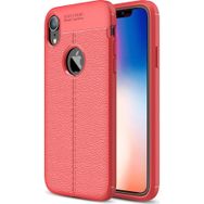 Microsonic Apple iPhone Xr Kırmızı Deri Dokulu Silikon Kılıf