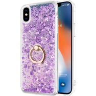 Microsonic Apple iPhone XS Max Glitter Liquid Holder Mor Cep Telefonu Kılıfı