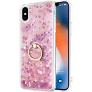 Microsonic Apple iPhone XS Max Glitter Liquid Holder Pembe Cep Telefonu Kılıfı