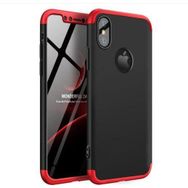 Microsonic Apple iPhone Xs Siyah Kırmızı Double Dip 360 Protective Kılıf