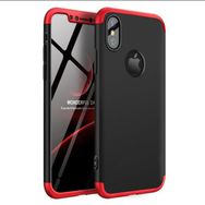 Microsonic Apple iPhone Xs Siyah Kırmızı Double Dip 360 Protective Kılıf
