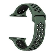 Microsonic Apple Watch SE 2022 40 mm Rainbow Sport Band Yeşil Siyah Kordon