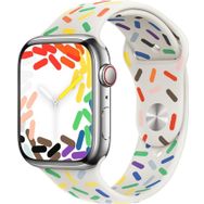 Microsonic Apple Watch SE 2022 44 mm Silikon V2 Pride Edition Beyaz Kordon