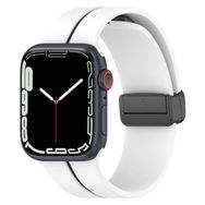 Microsonic Apple Watch SE 2022 Ribbon Line Beyaz Siyah 44 mm Kordon