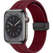 Microsonic Apple Watch SE 2022 Ribbon Line Bordo 44 mm Kordon