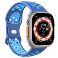 Microsonic Apple Watch SE 44 mm Rainbow Band Mavi Turkuaz Uyumlu Kordon