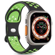 Microsonic Apple Watch SE 44 mm Rainbow Band Yeşil Siyah Uyumlu Kordon