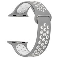 Microsonic Apple Watch SE 44 mm Rainbow Sport Band Gri Beyaz Kordon