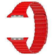 Microsonic Apple Watch Series 1 38 mm Twist Leather Loop Kırmızı Kordon