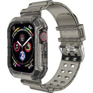 Microsonic Apple Watch Series 3 38 mm Transparent Clear Band Siyah Kordon
