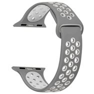 Microsonic Apple Watch Series 3 42 mm Rainbow Band Gri Uyumlu Kordon