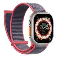 Microsonic Apple Watch Series 5 44 mm Hasırlı Woven Koyu Pembe Uyumlu Kordon