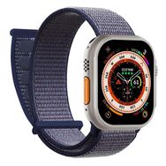 Microsonic Apple Watch Series 5 44 mm Hasırlı Woven Lacivert Uyumlu Kordon