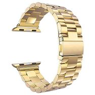 Microsonic Apple Watch Series 5 44 mm Metal Stainless Steel için Kordon Gold Kordon